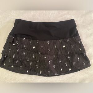 Lucky in Love women’s skort. Cocktail print - sold out online. Black